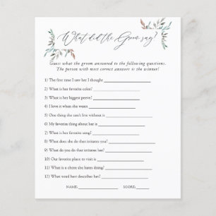 Jeu de Baby Shower hivernal sur la verdure rustiqu