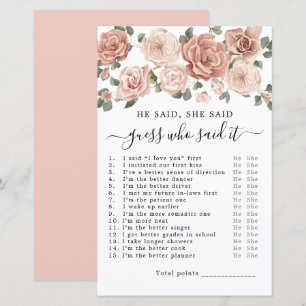 Jeu de Baby Shower 'Il a dit, elle a dit'