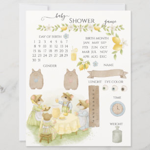 Jeu de baby shower Jardin de Citron avec Souris