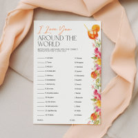 Jeu de Baby Shower 'Je t'aime autour du monde'