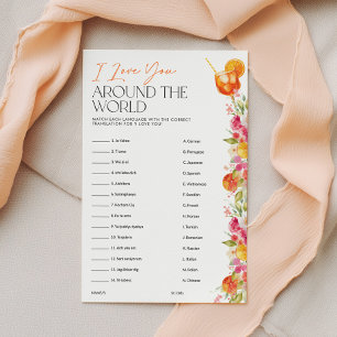 Jeu de Baby Shower 'Je t'aime autour du monde'