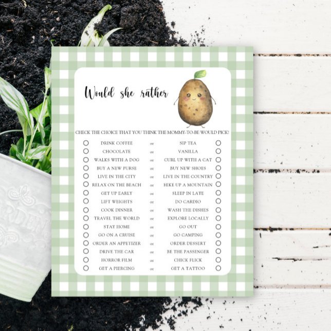 Jeu de Baby Shower : La Patate, Préfèrerait-Elle (Créateur téléchargé)