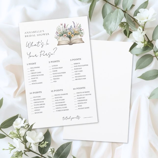 Jeu de Baby Shower : Le Livre de Monnaie (Your Purse Book Bridal Shower Game)