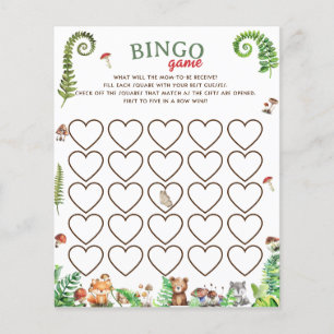 Jeu de baby shower loto animaux de la forêt