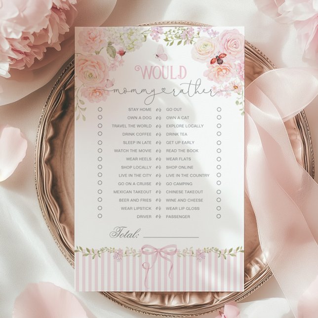 Jeu de baby shower Love Bug Would Mommy Rather (Créateur téléchargé)