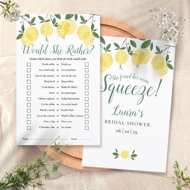 Jeu de Baby Shower Main Squeeze Lemons (Créateur téléchargé)