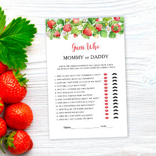 Jeu de Baby Shower Maman ou Papa Fraise