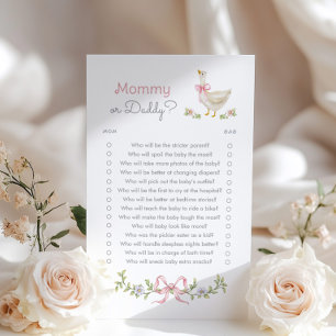 Jeu de baby shower Maman ou Papa Mother Goose