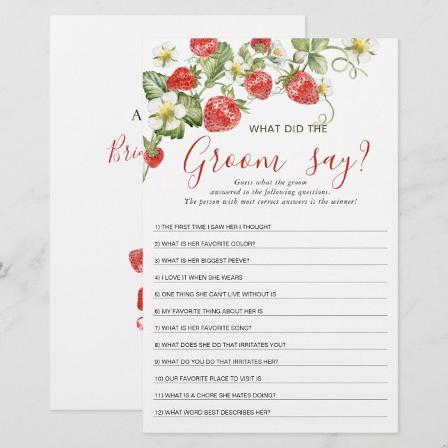 Jeu de Baby Shower Mariage à l'aquarelle tendance  (Devant / Derrière)
