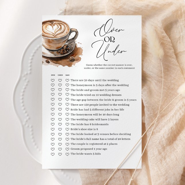 Jeu de Baby Shower Mariage Café Plus ou Moins (Créateur téléchargé)