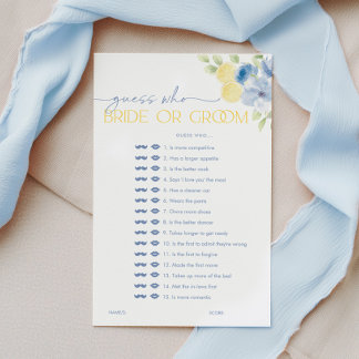 Jeu de Baby Shower Mariage Citron : Devinez qui es