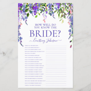 Jeu de Baby Shower Mariage Fleurs Violettes