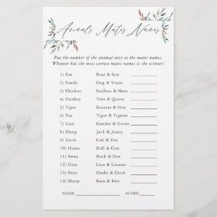 Jeu de Baby Shower Mariage Hivernal de Verdure Rus
