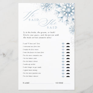 Jeu de Baby Shower Mariage 'Il a dit, Elle a dit, 