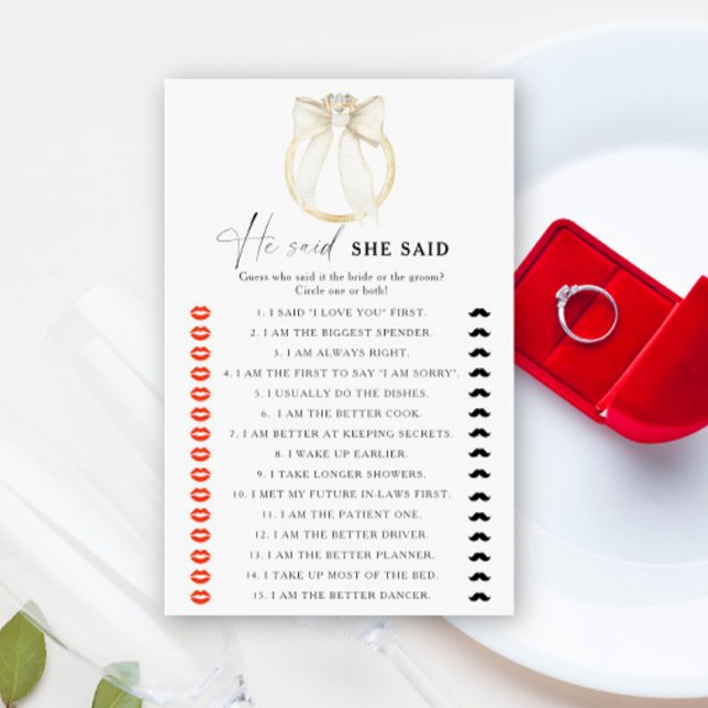 Jeu de baby shower Mariage il a dit elle a dit ann (Créateur téléchargé)