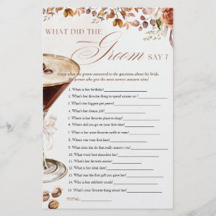 Jeu de Baby Shower : Martini au Café "Qu'a dit le