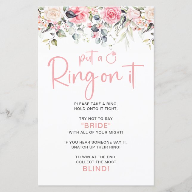 Jeu de Baby Shower 'Mettez-lui une bague' (Devant)