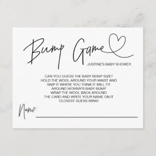 Jeu de Baby shower mignon Bump Guess Cartes Coeur