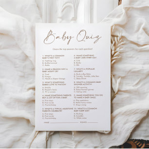 Jeu de Baby shower minimaliste Boho Baby Quiz