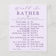 Jeu de Baby Shower Moderne Fleur "Would She Rather
