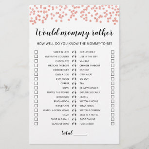 Jeu de Baby Shower Modifiable 'Plutôt Maman'