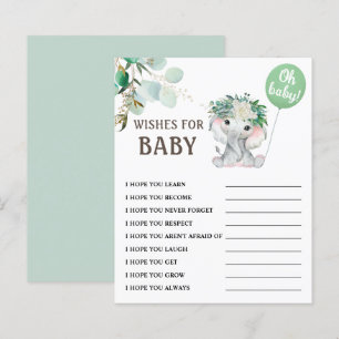 Jeu de Baby shower neutre pour le genre éléphant