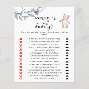 Jeu de baby shower « Ours maman ou papa »