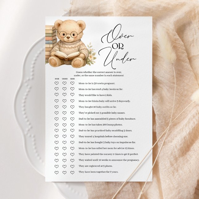 Jeu de baby shower Ourson de conte de fées Over ou (Créateur téléchargé)