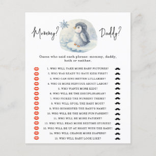 Jeu de baby shower Penguin - maman ou papa