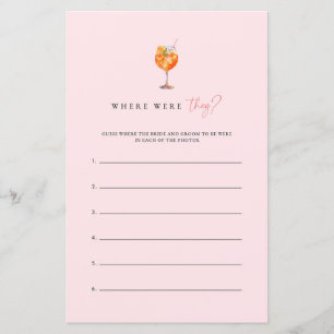 Jeu de Baby Shower Pink Spritz Where Were They