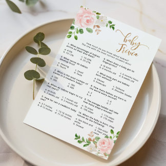 Jeu de baby shower pour bébé rose pâle