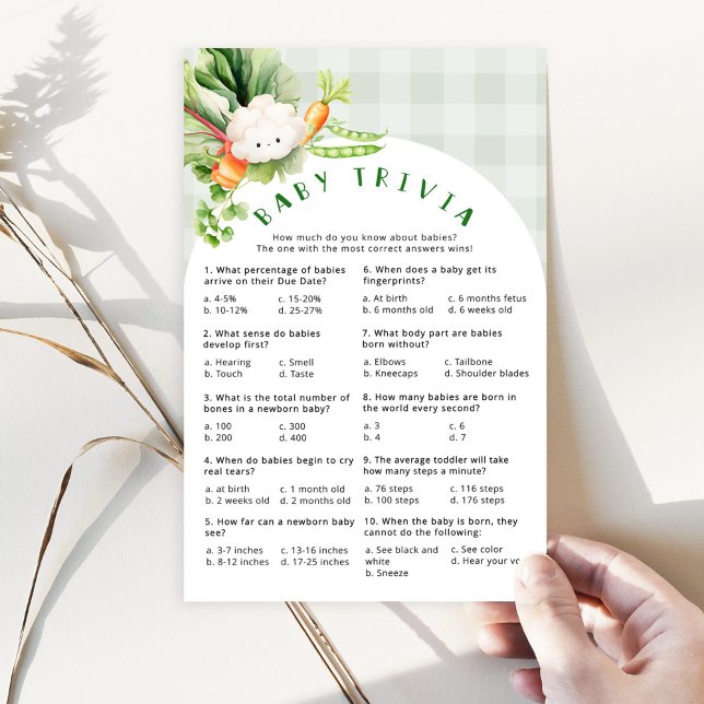 Jeu de baby shower pour bébé trivia cultivé locale (Créateur téléchargé)