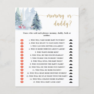 Jeu de baby shower pour maman ou papa en hiver