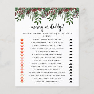 Jeu de baby shower pour maman ou papa Evergreen