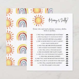 Jeu de baby shower pour maman ou papa soleil