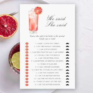 Jeu de baby shower pour mariage - Il a dit qu'elle