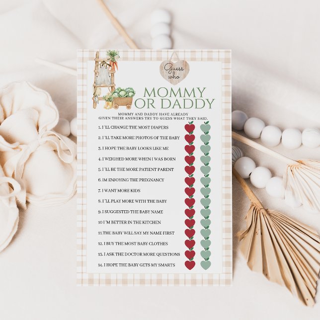 Jeu de Baby shower pour papa ou maman cultivé loca (Créateur téléchargé)