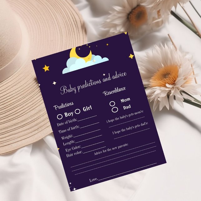 Jeu de baby shower : Prédictions et conseils pour  (Créateur téléchargé)