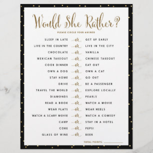 Jeu de Baby Shower Préférerait-Elle
