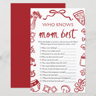 Jeu de Baby Shower "Qui Connaît le Mieux Maman" It
