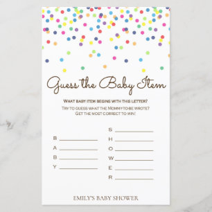 Jeu de Baby shower Rainbow Sprinkle IMPRIMÉ