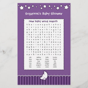Jeu de Baby Shower - Recherche de mots