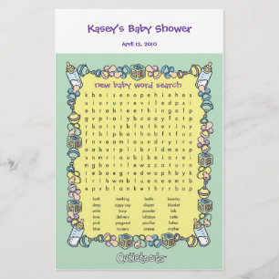 Jeu de Baby Shower - Recherche de mots