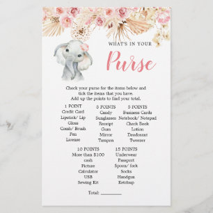 Jeu de Baby shower rose Boho Elephant Girl