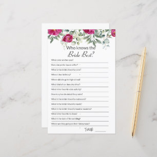Jeu de baby shower rose Combien connaissez-vous