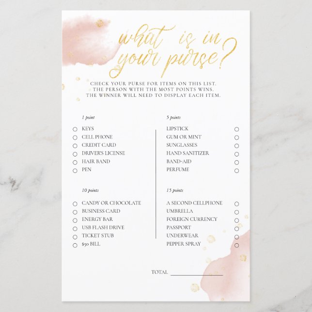 Jeu de Baby shower rose d'hiver Ce qui est dans vo (Devant)