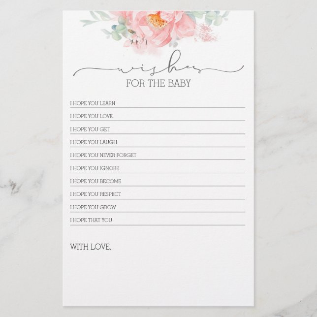 Jeu de Baby shower rose pâle (Devant)