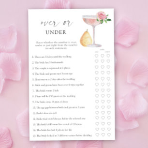 Jeu de baby shower - Rose Prosecco - Au-dessus ou 