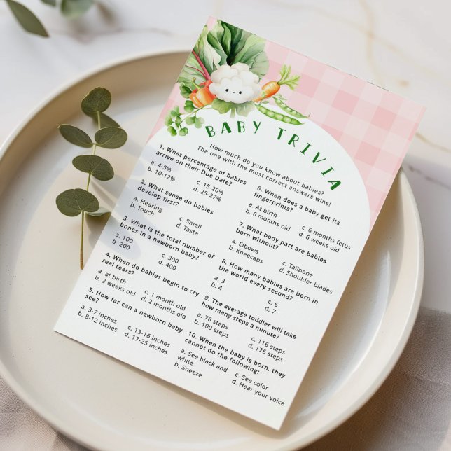 Jeu de baby shower rose trivia pour bébé cultivé l (Créateur téléchargé)