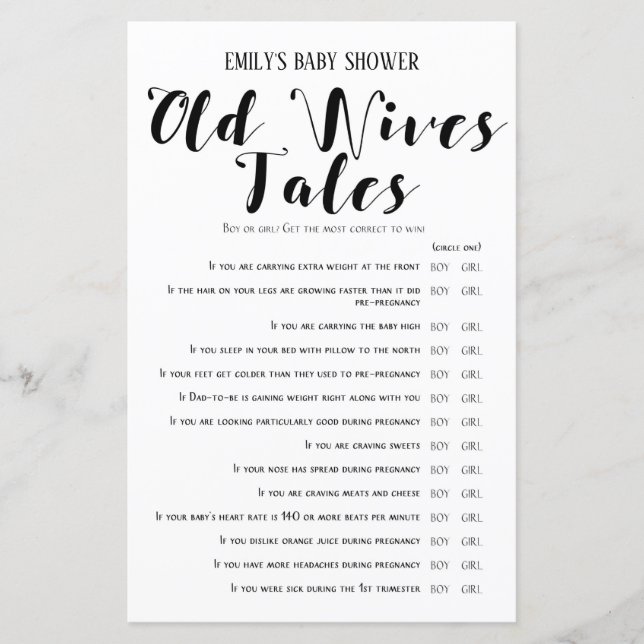 Jeu de Baby shower rustique moderne IMPRIMÉ (Devant)